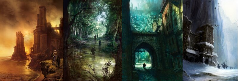 Fantasy landscapes collage
