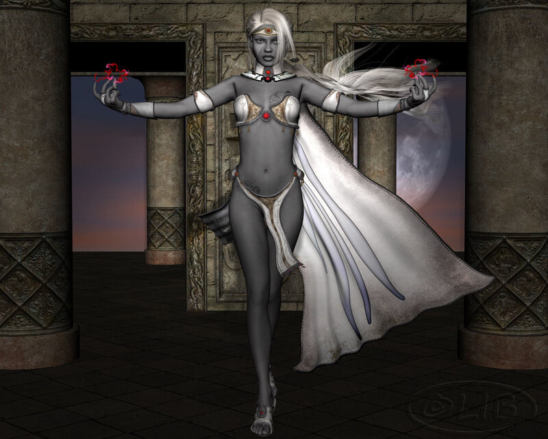 Fantasy Mage in Ancient Temple