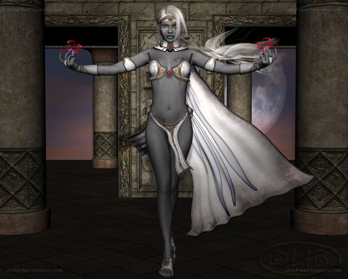 Fantasy Mage in Ancient Temple