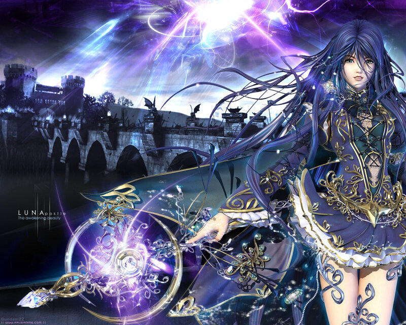 Fantasy mage with glowing staff