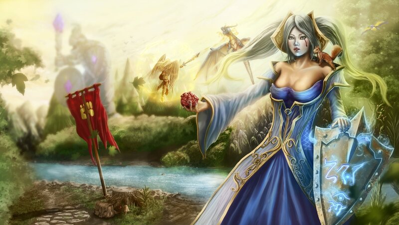 Fantasy mage with shield