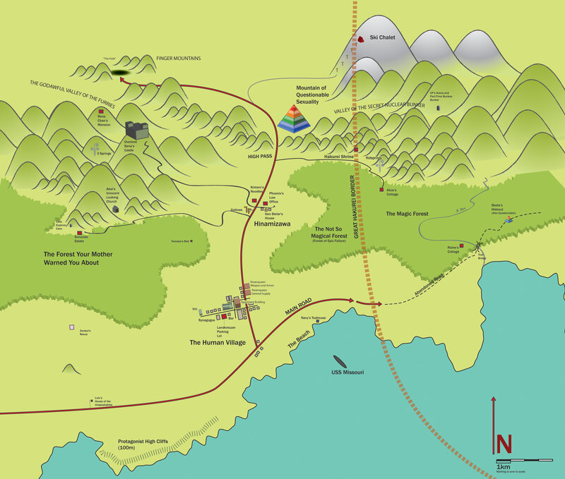 Fantasy map of a fictional region