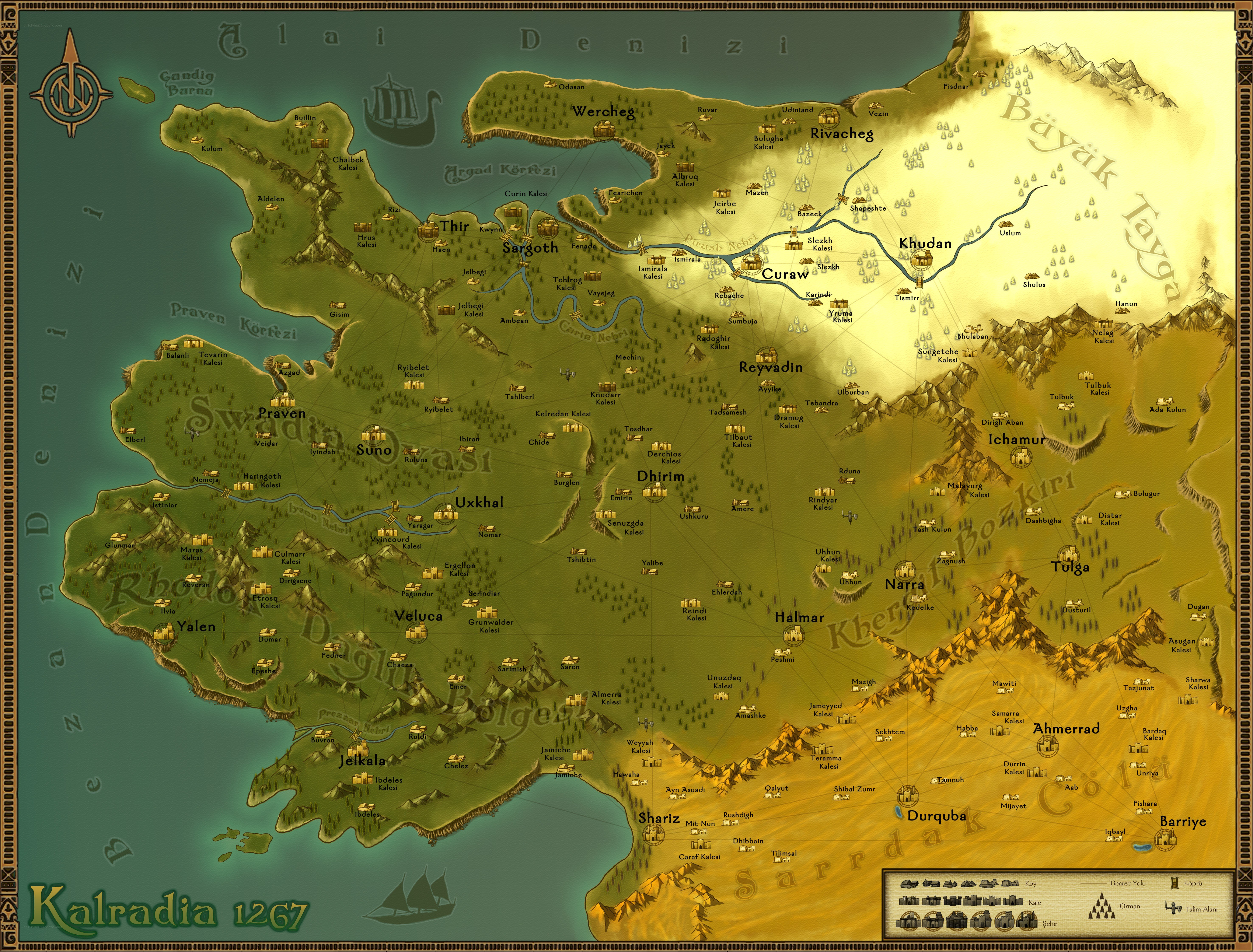 Fantasy map of Kalradia
