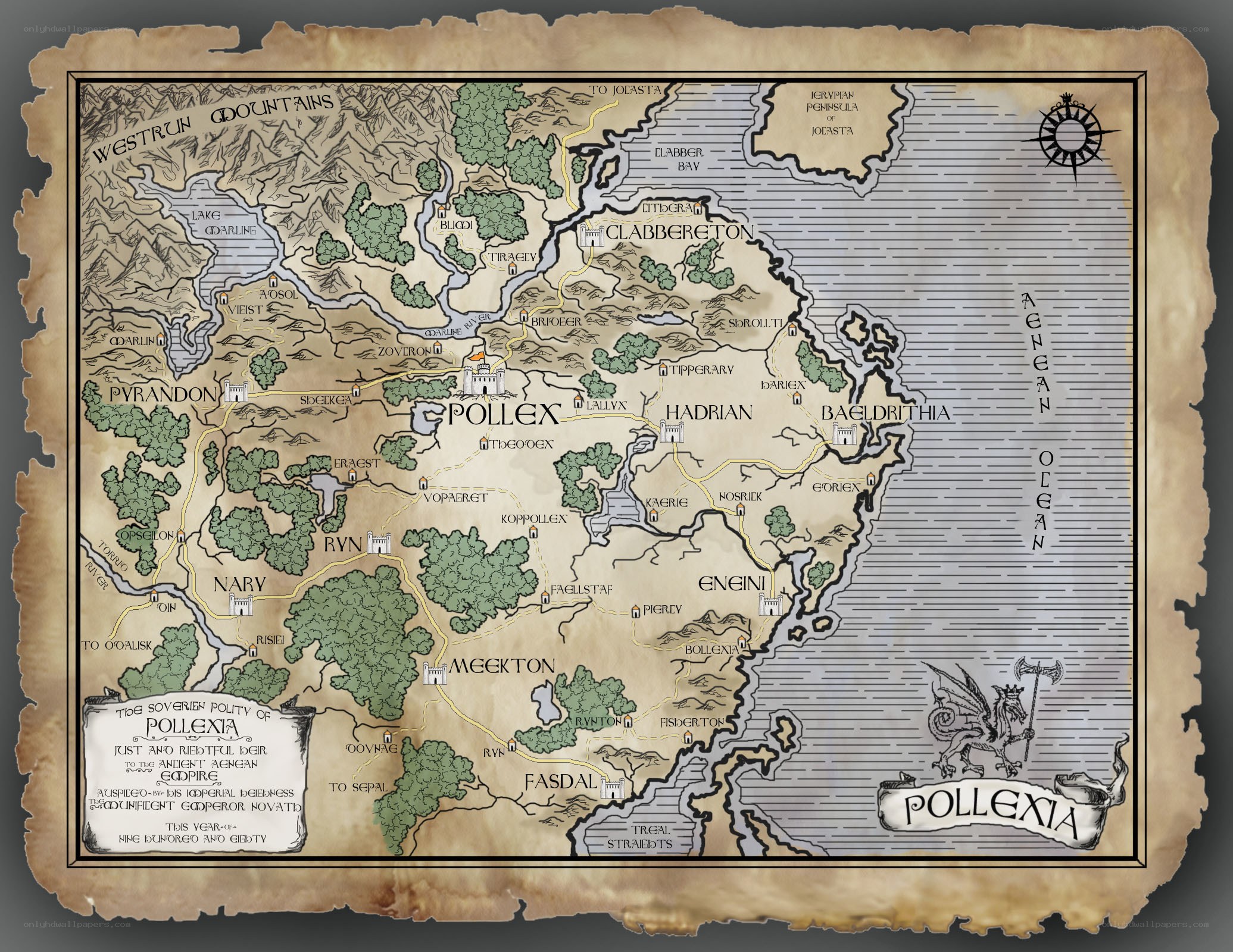 Fantasy map of Pollexia