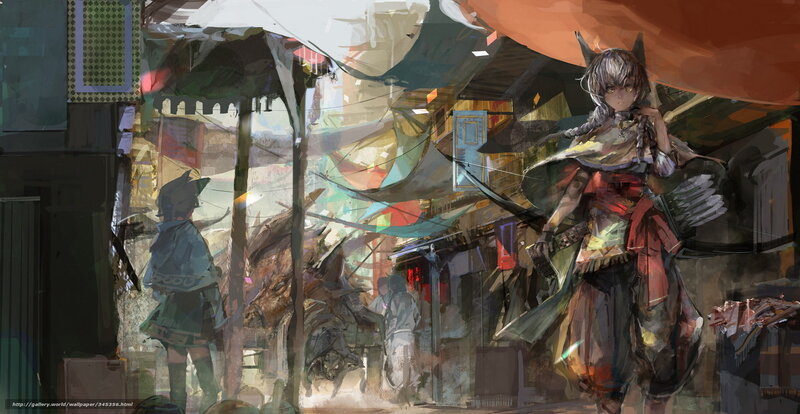 Fantasy market scene