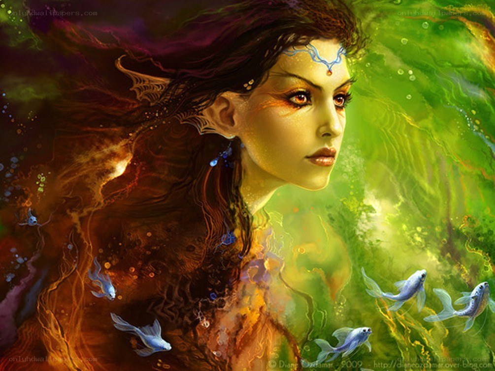 fantasy mermaid with fish