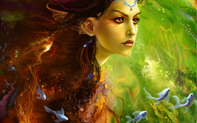 fantasy mermaid with fish
