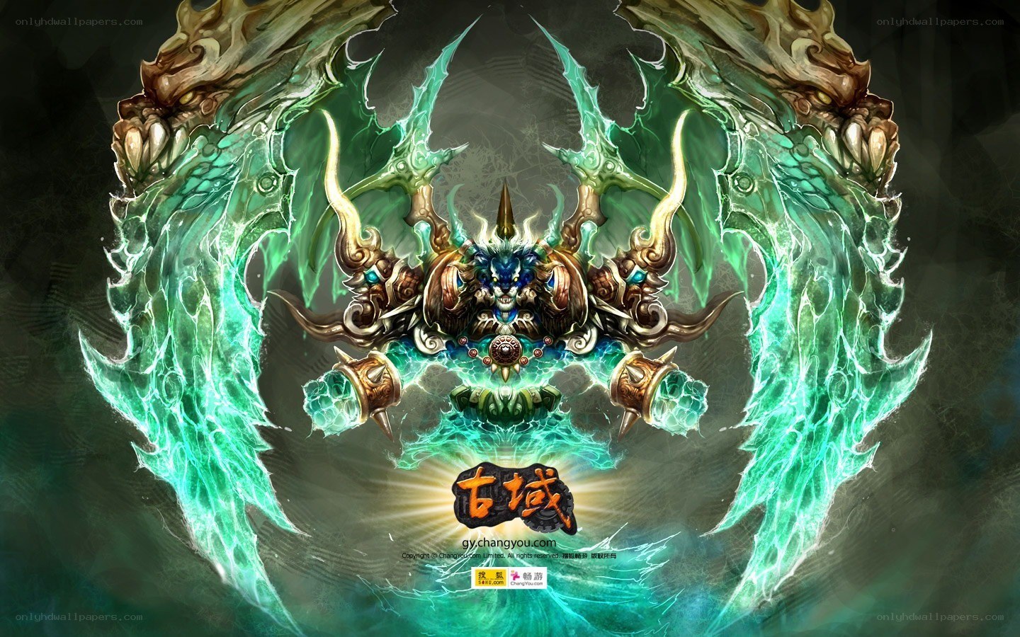 Fantasy monster with green energy