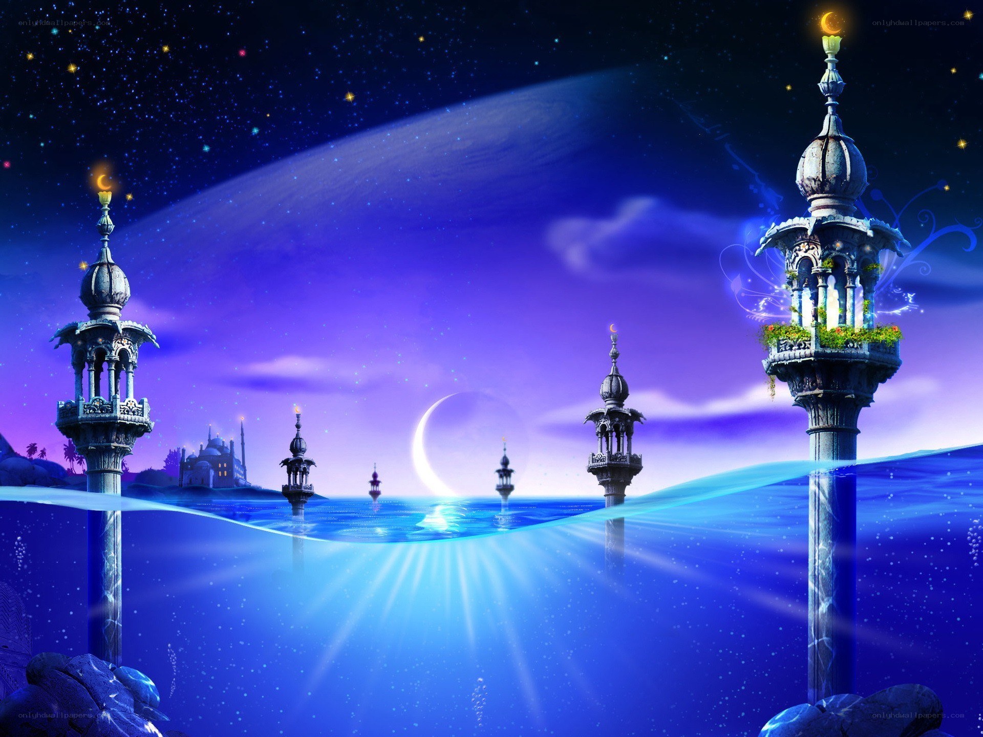 fantasy mosque towers