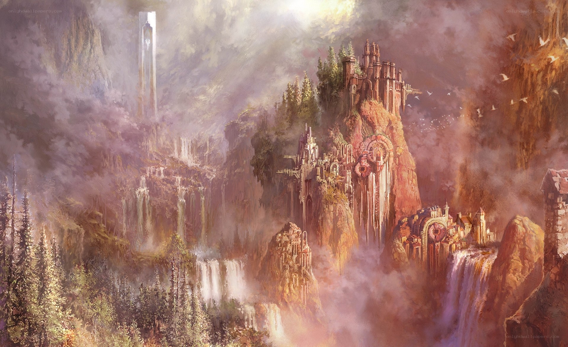 Fantasy mountain fortress