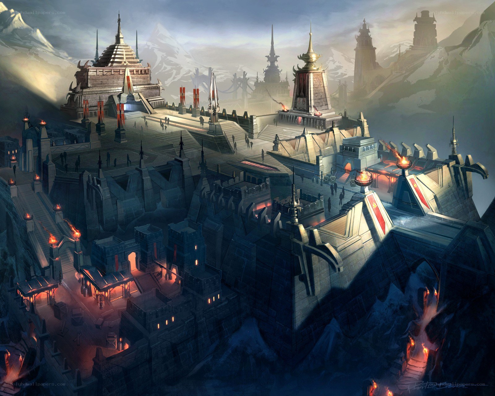fantasy mountain fortress