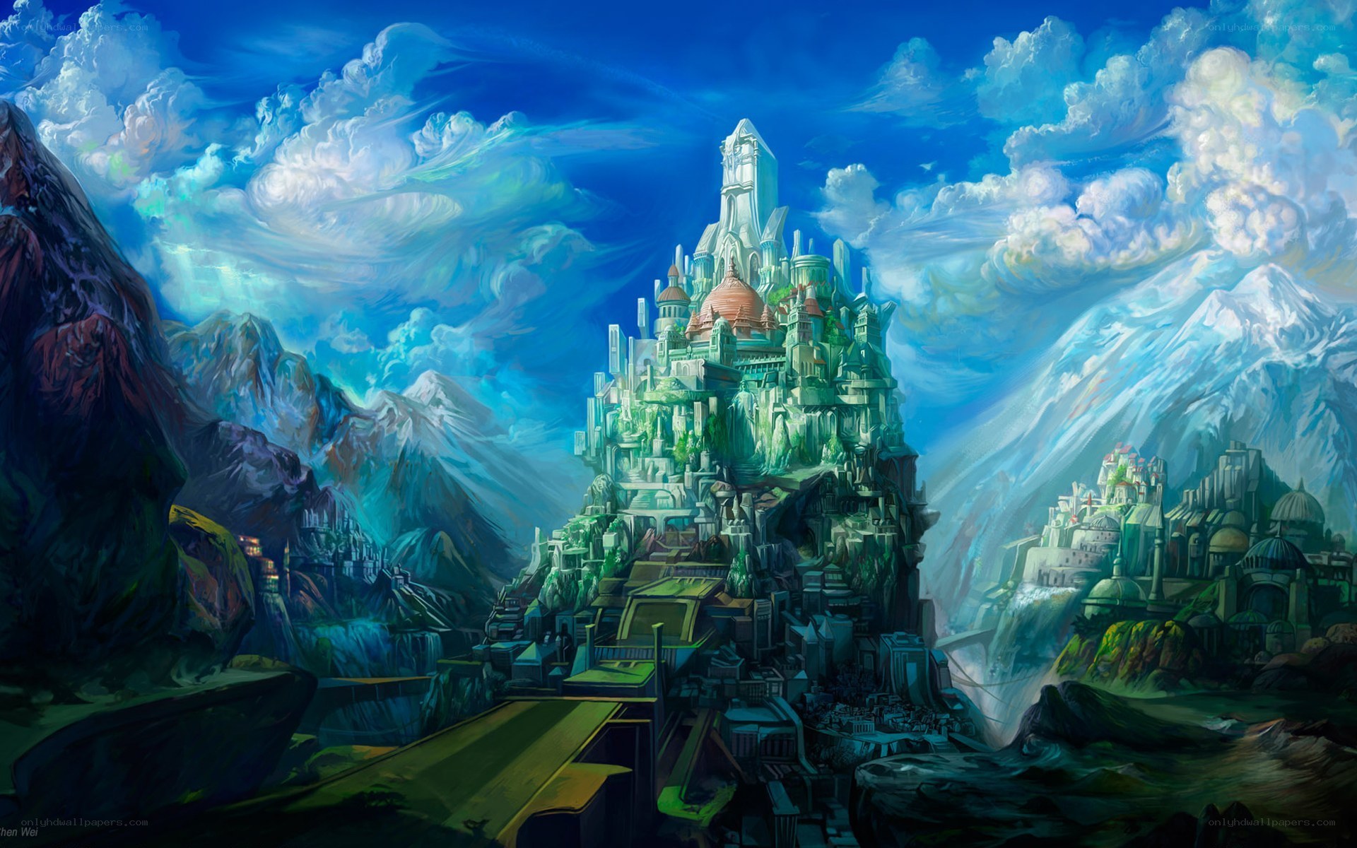 fantasy mountain fortress