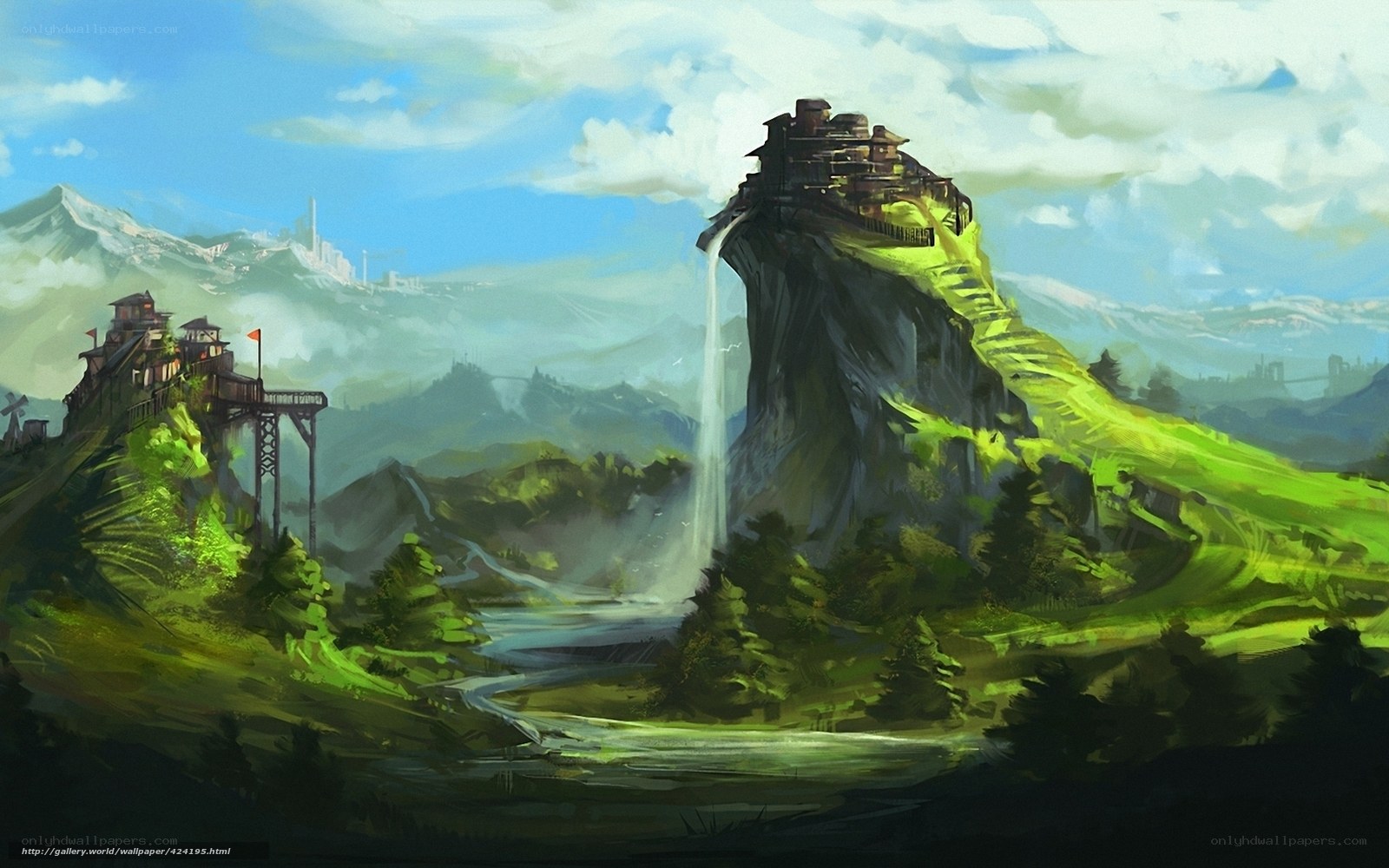 Fantasy mountain fortress