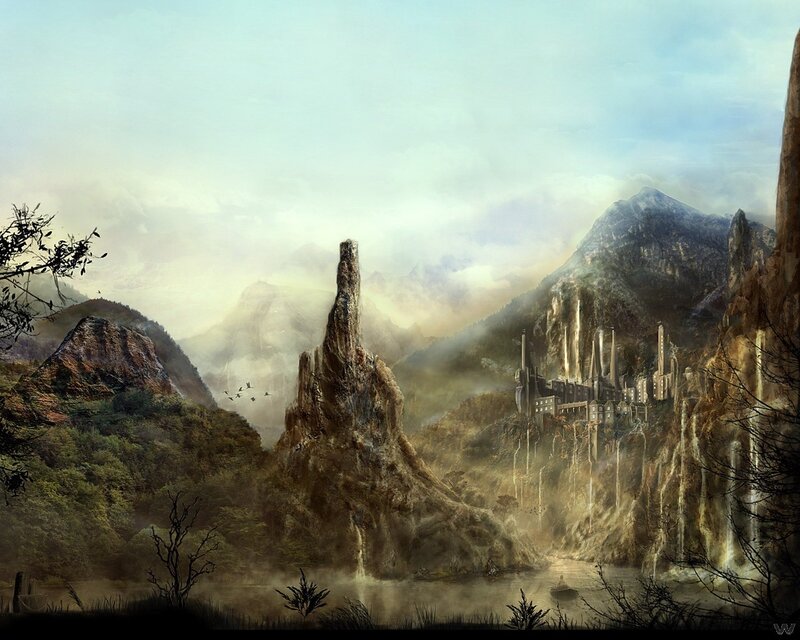 Fantasy mountain fortress