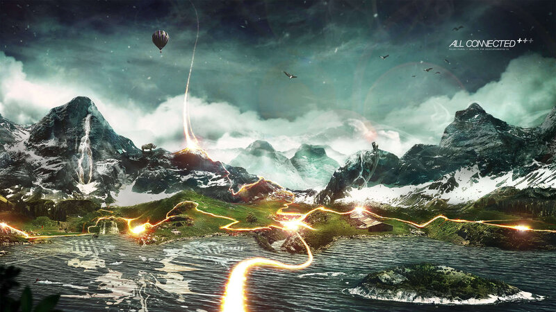Fantasy mountain landscape