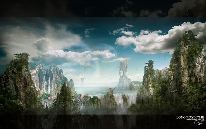 Fantasy mountain landscape