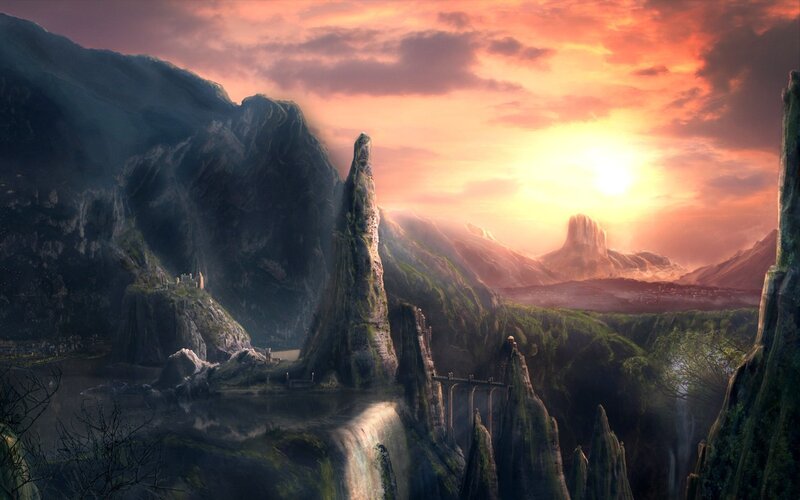 fantasy mountain landscape