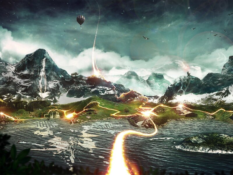 Fantasy mountain landscape