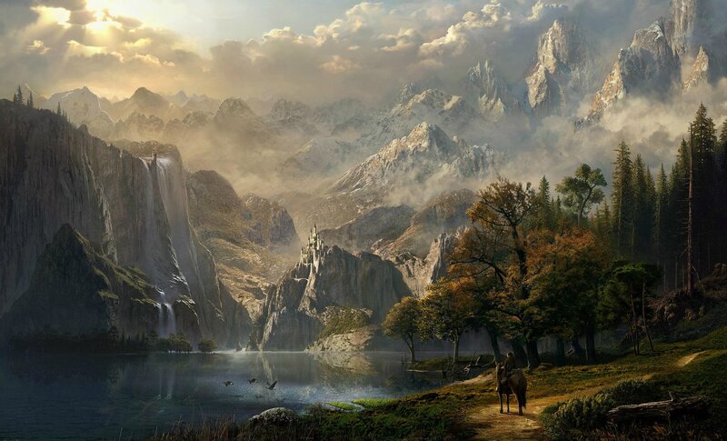 Fantasy mountain landscape