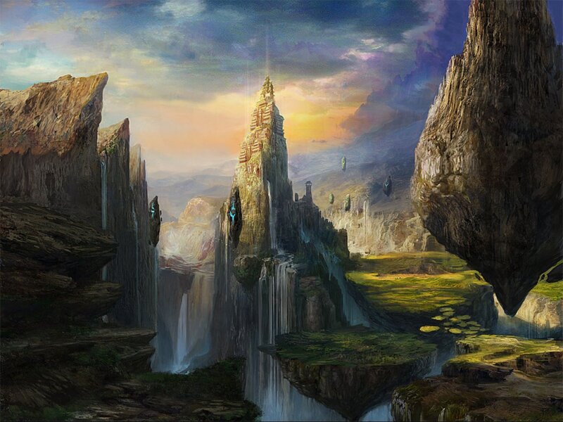 fantasy mountain landscape