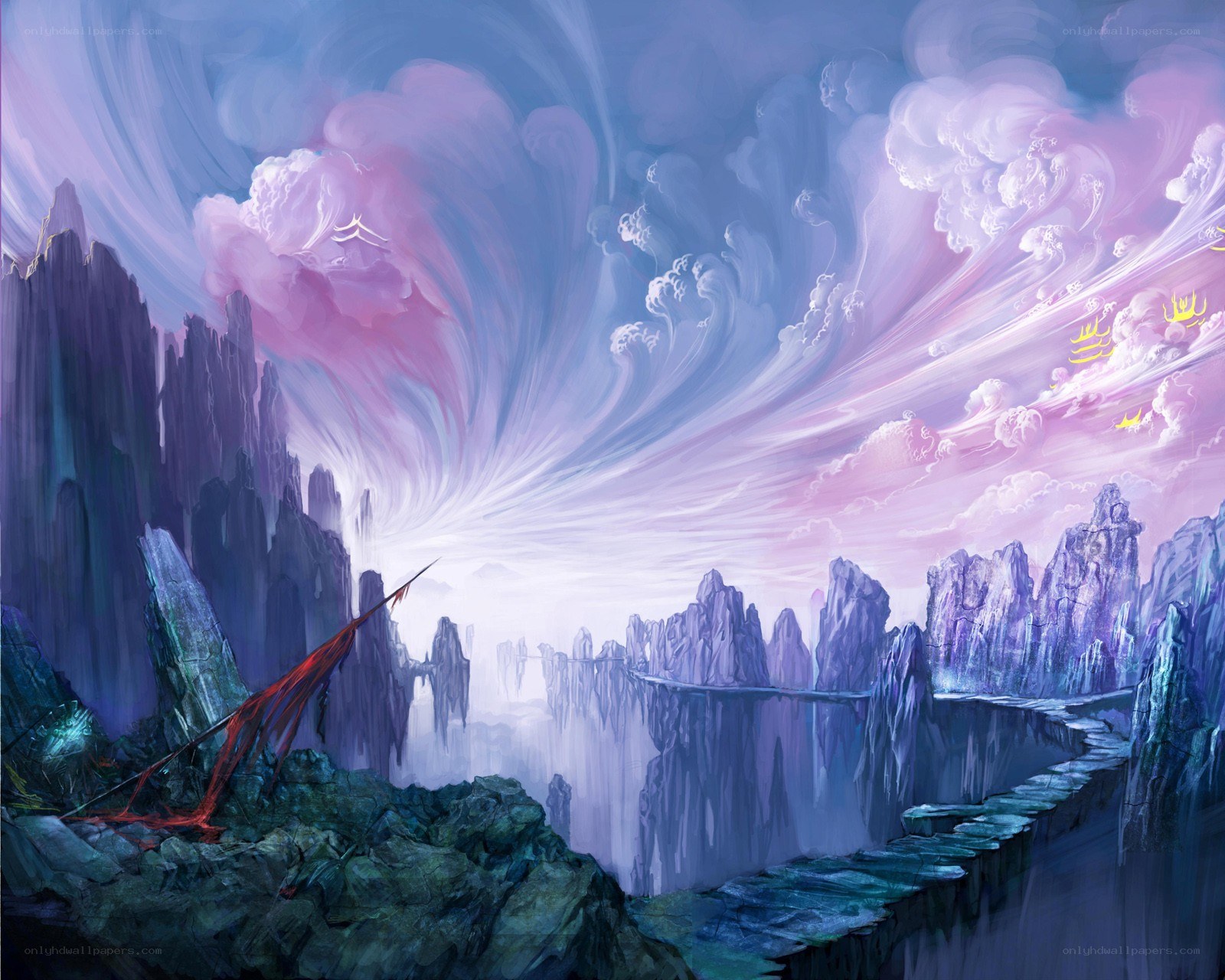 fantasy mountain landscape