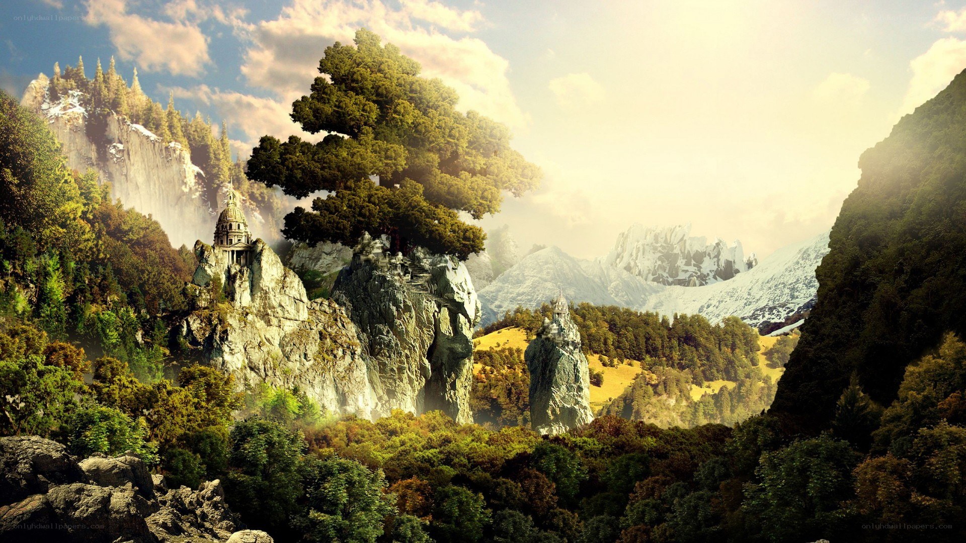 fantasy mountain landscape