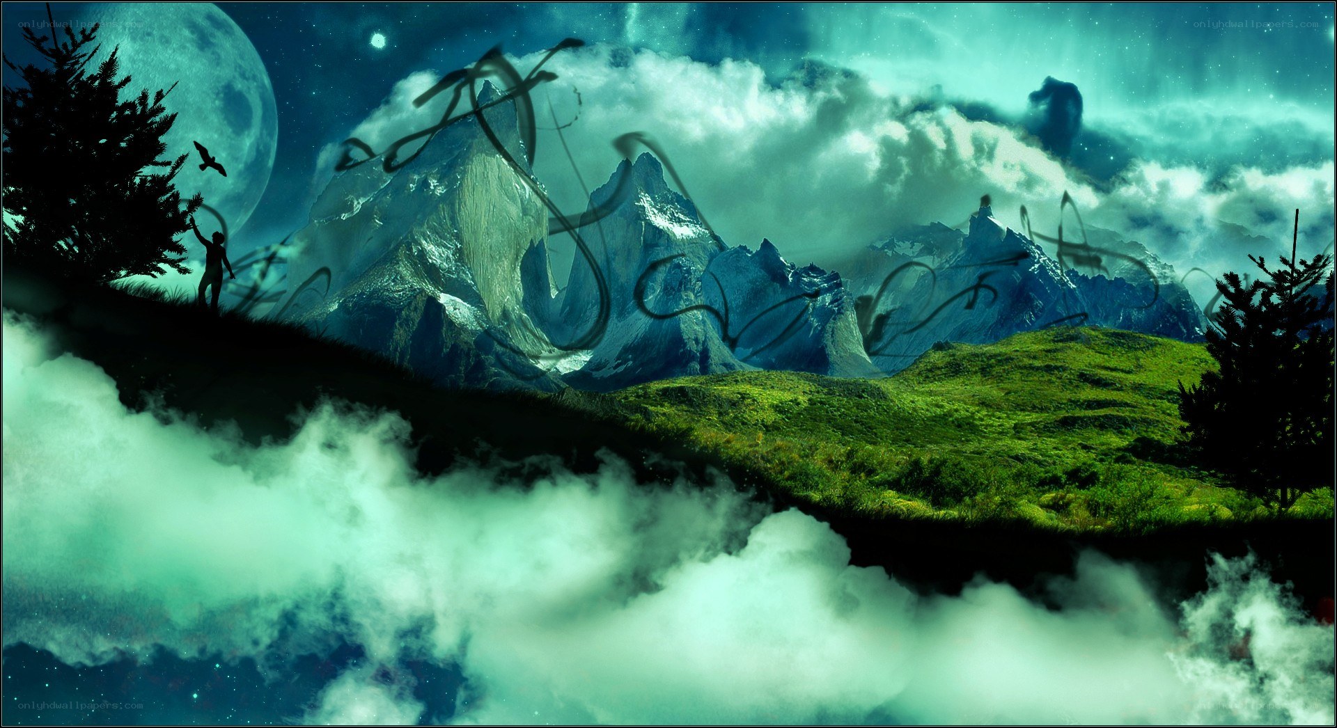 fantasy mountain landscape