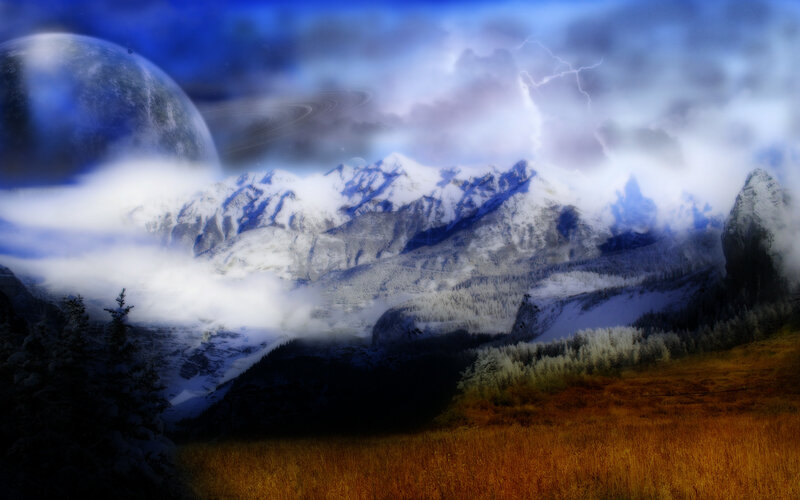Fantasy mountain landscape