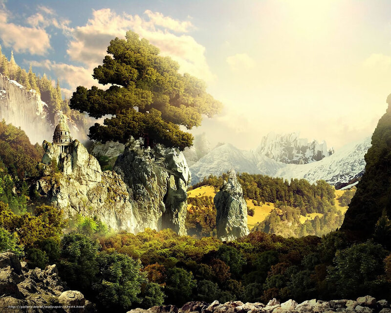 Fantasy mountain landscape