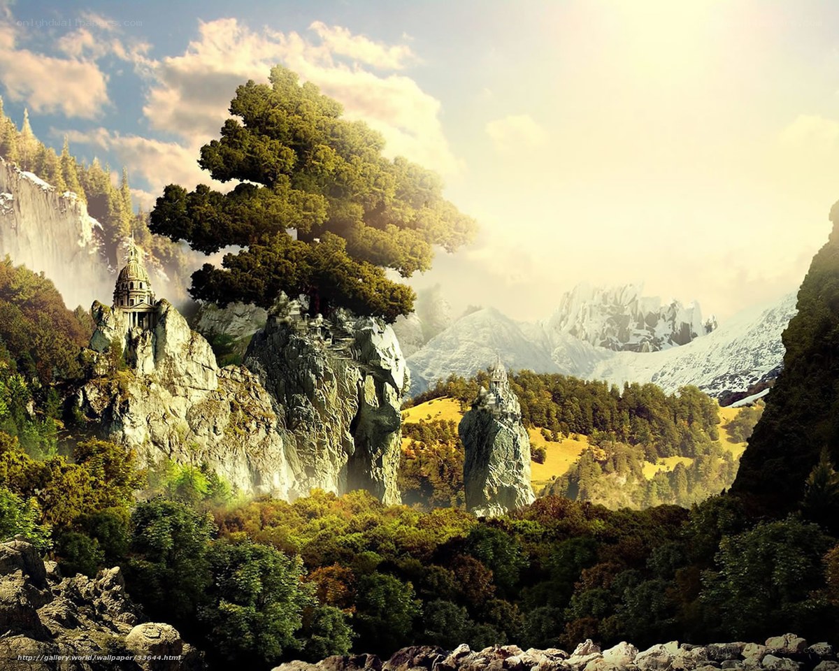 Fantasy mountain landscape