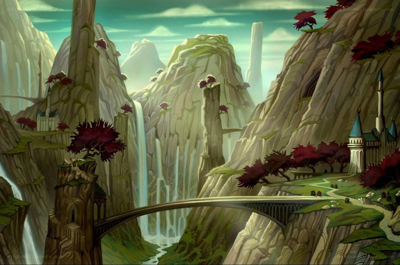 fantasy mountain valley