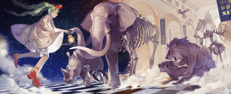 Fantasy museum with animals