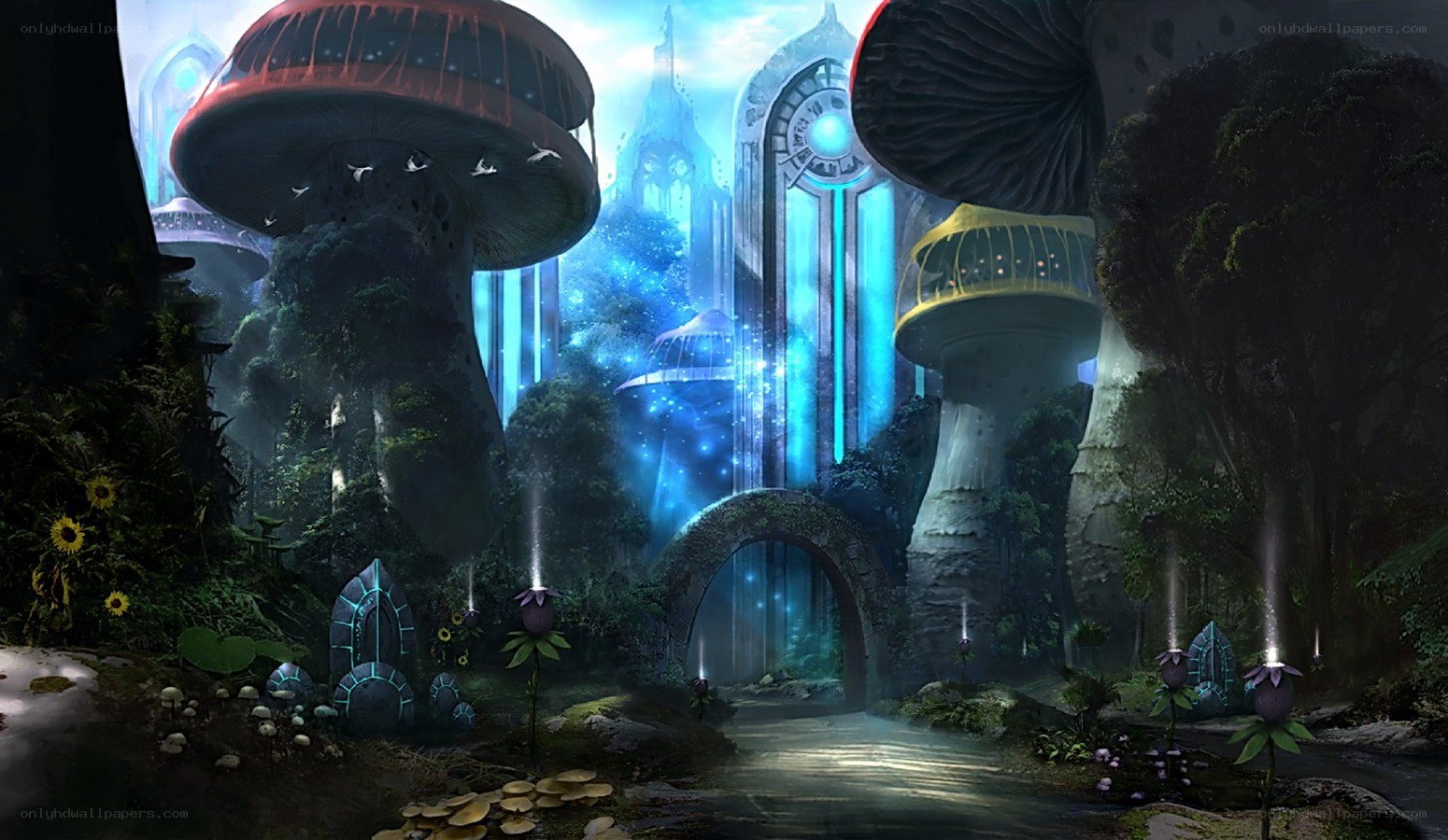 fantasy mushroom forest