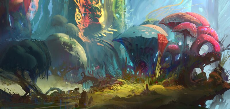 Fantasy Mushroom Forest — Green