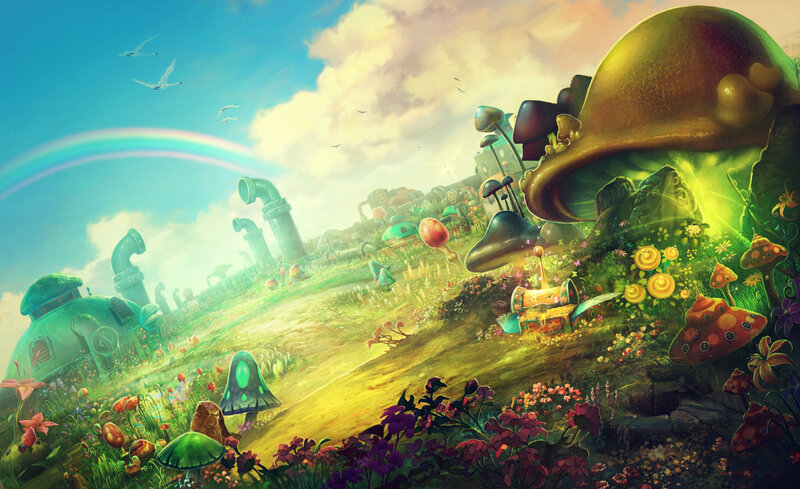 Fantasy Mushroom Village — Green