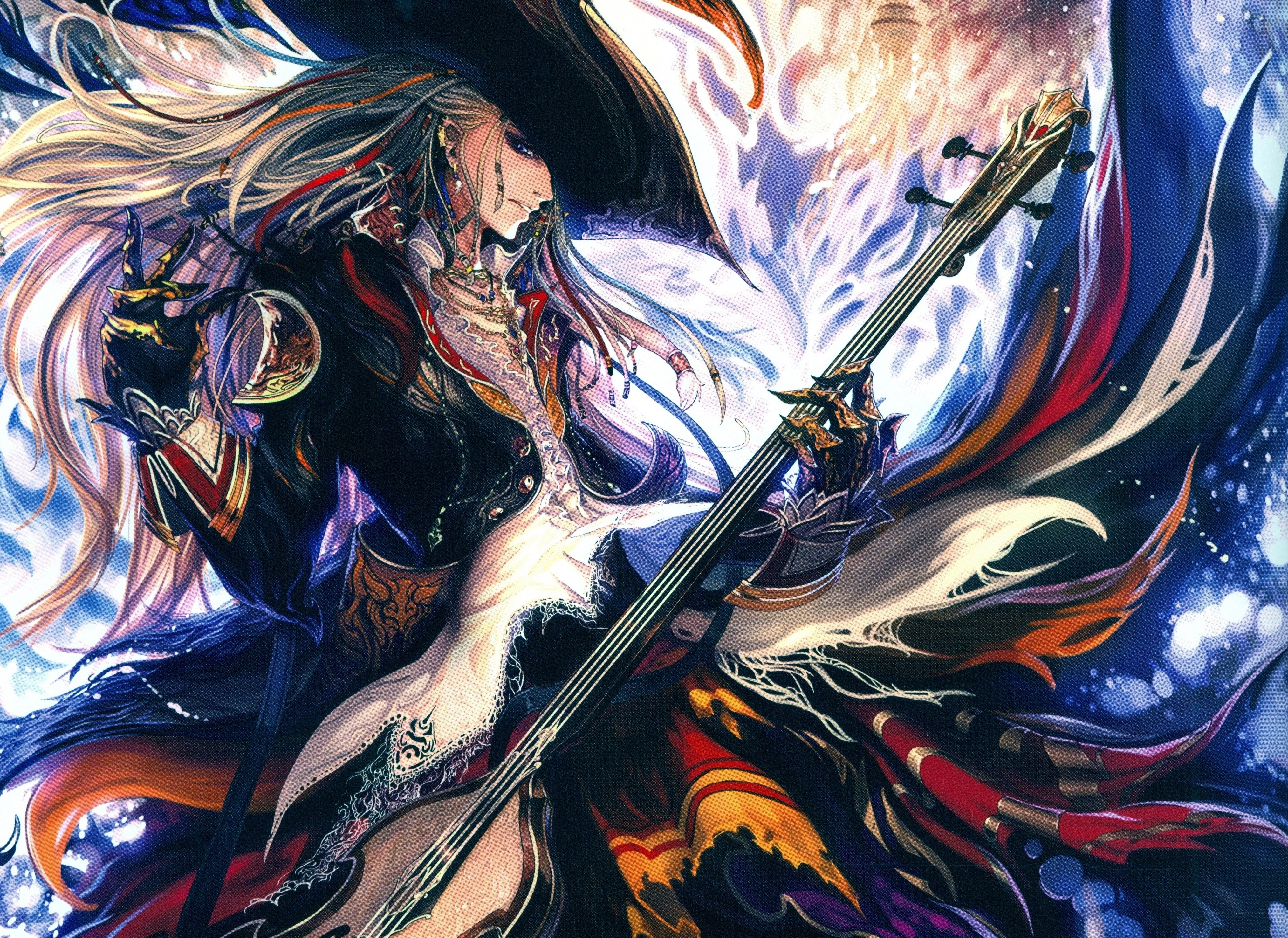 fantasy musician with string instrument