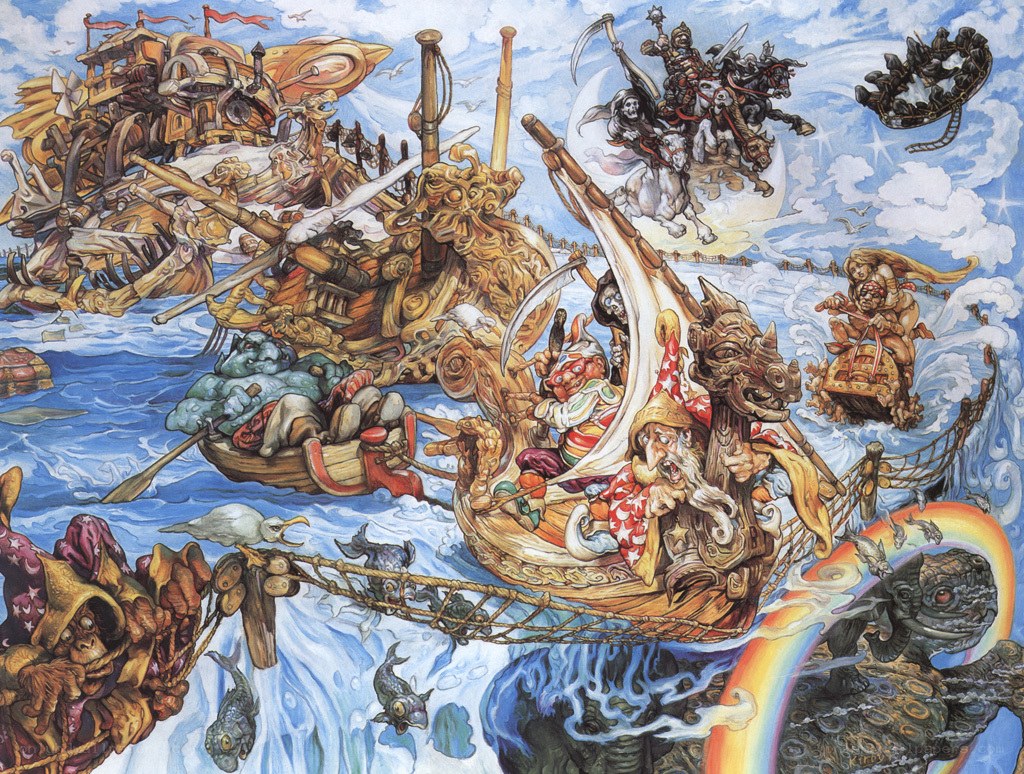 Fantasy naval battle scene