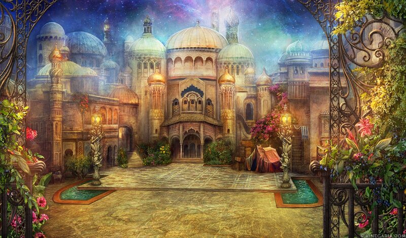 Fantasy Palace Courtyard — Gold