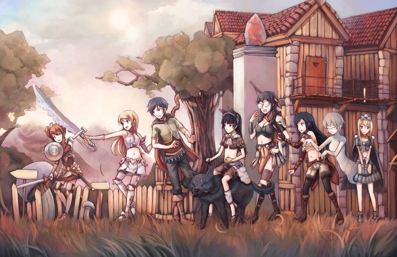 Fantasy party in a village