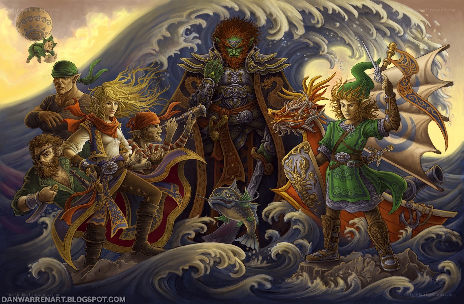 fantasy pirates on a stormy sea