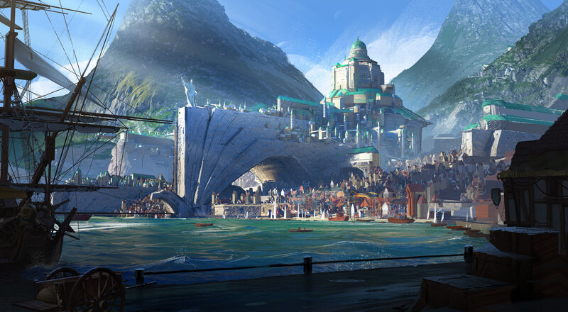 Fantasy Port City — Blue