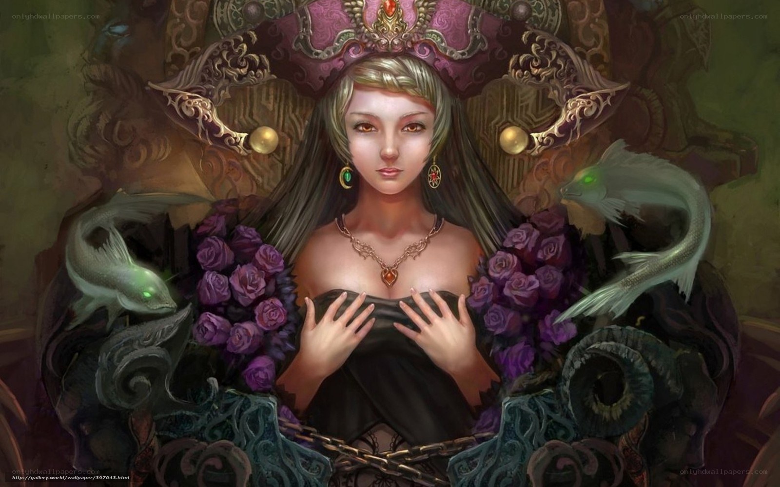 fantasy queen with roses