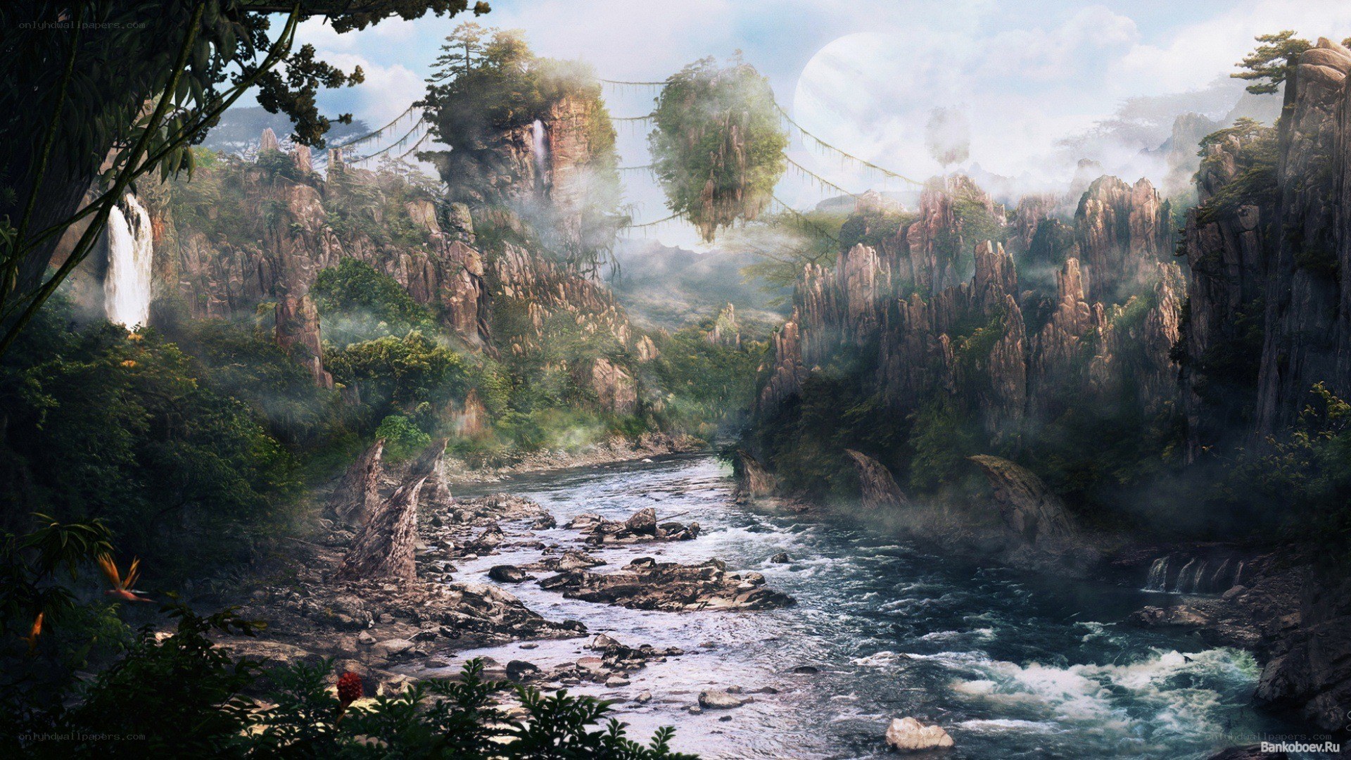 fantasy river landscape