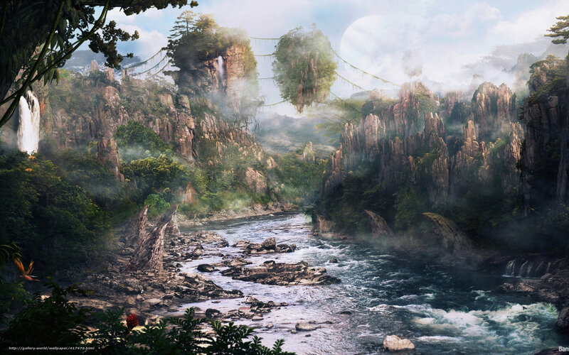 fantasy river landscape