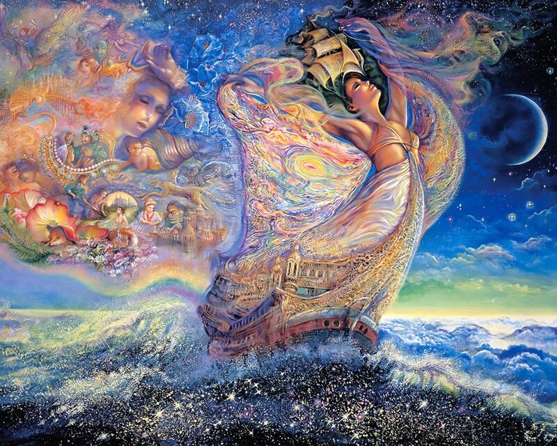 Fantasy ship sailing through dreams