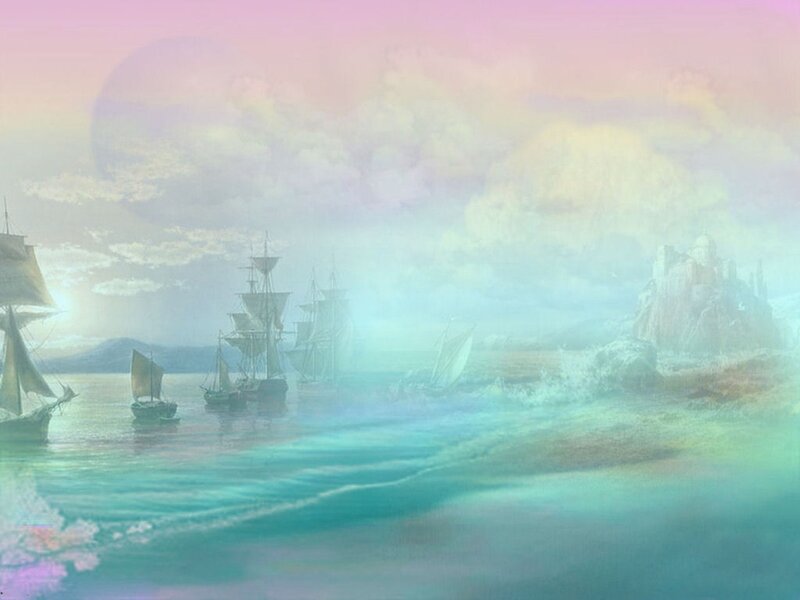 Fantasy ships at sea
