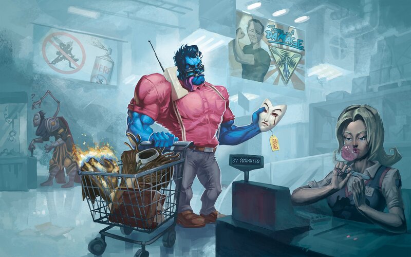 Fantasy shopping scene