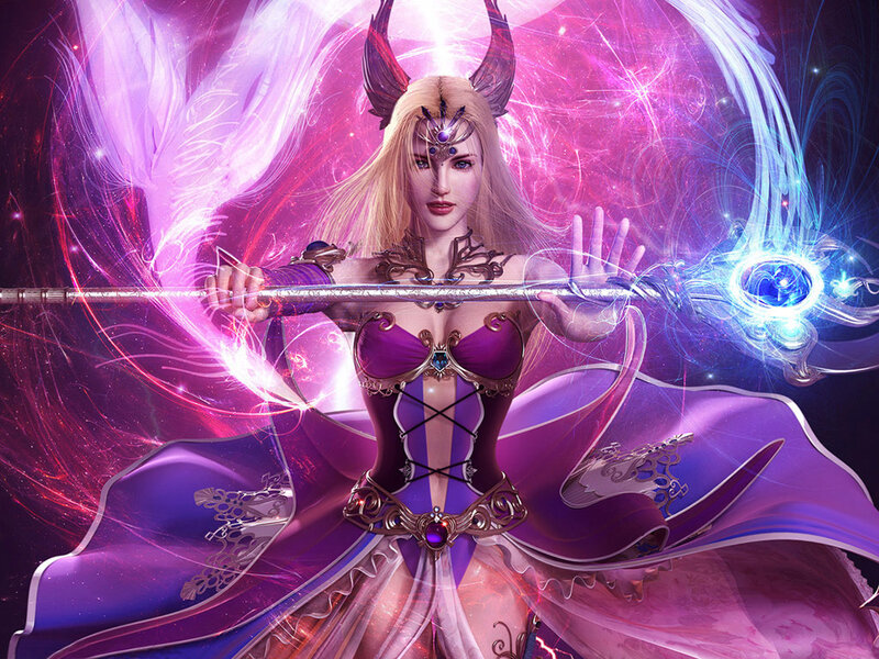 fantasy sorceress with staff