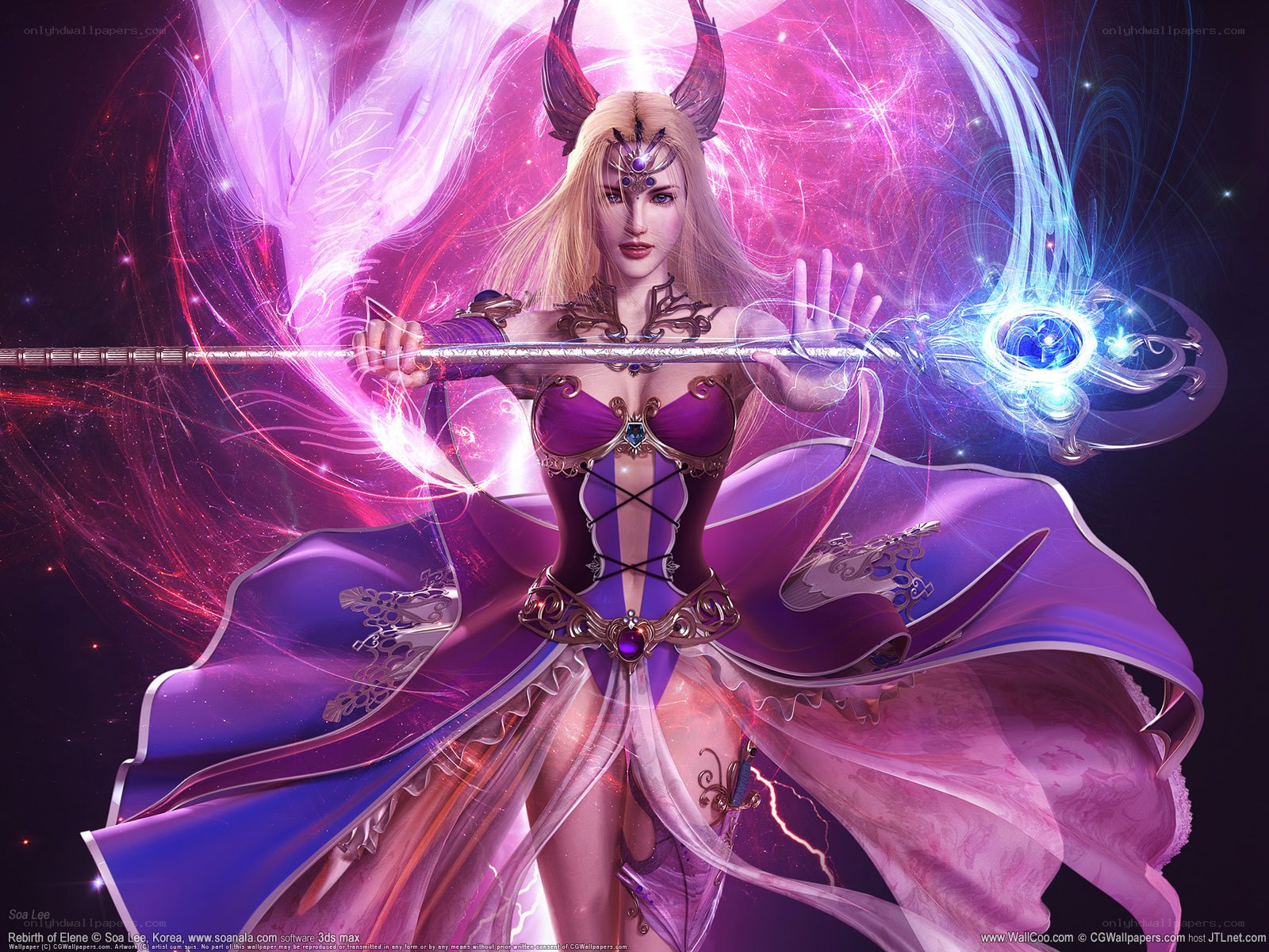 Fantasy sorceress with staff