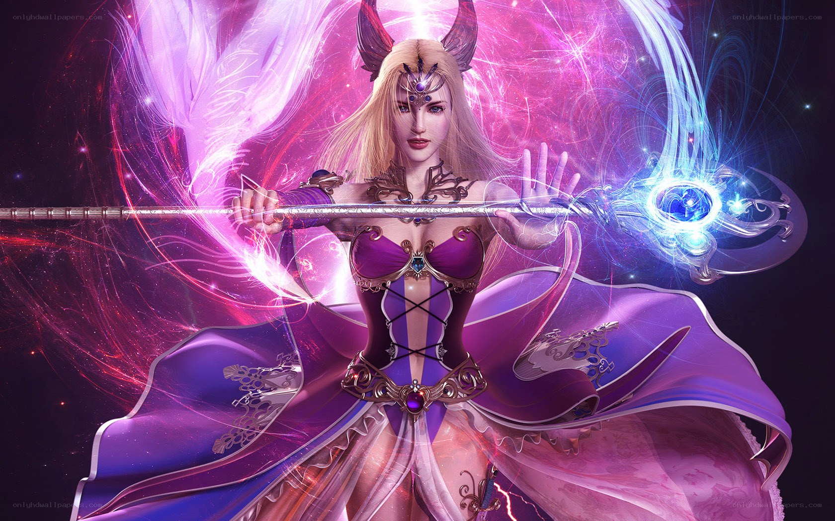 fantasy sorceress with staff